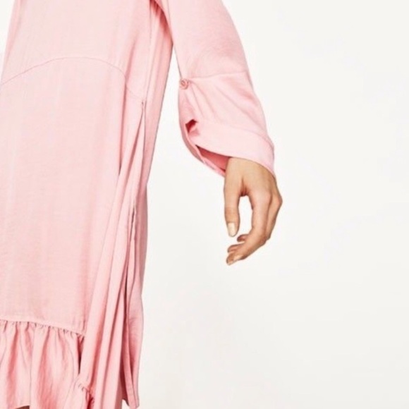 Barbie Core Zara Blogger Favorite Frilled Pink Midi Dress - Picture 8 of 11